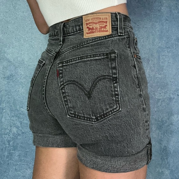 Levi's Pants - Levi's Ribcage Dark Gray Jean Shorts